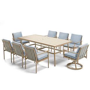 EGEIROS LIFE SleekLine 8 - Person Rectangular Outdoor Dining Set with Cushions