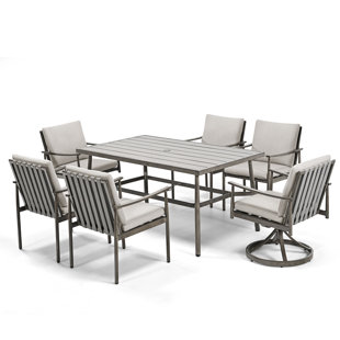 EGEIROS LIFE SleekLine 7 - Person Rectangular Outdoor Dining Set with Cushions