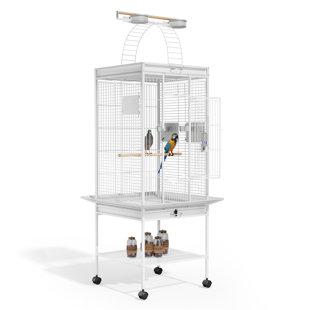 BRING HOME FURNITURE Play Top Floor Bird Cage With Wheels