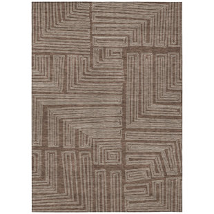 ADDISON RUGS Machine Washable Indoor/Outdoor Chantille ACN1045 Brown Rug