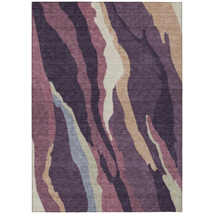 ADDISON RUGS Machine Washable Indoor/Outdoor Chantille ACN1047 Plum Rug