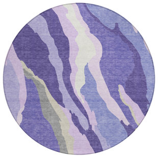 ADDISON RUGS Machine Washable Indoor/Outdoor Chantille ACN1047 Purple Rug