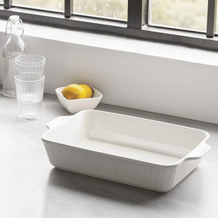 VENTRAY Casserole Dish 9''x13'' Ceramic Baking Dish, White