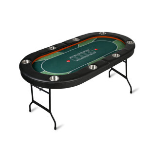 LUCKYREMORE 70.8'' 8 - Player Green Foldable Poker Table