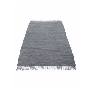 CARPETFINE Chindi Uni Solid Colour Hand Crafted Hand Braided Light Grey Area Rug