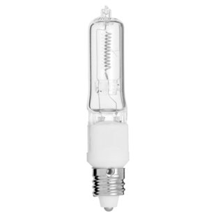 SATCO LIGHTING Pack Of (2) 100 Watt Dimmable T4 Shaped Mini Candelabra (E11) Base Halogen Bulbs