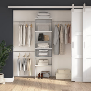 REBRILLIANT Pagliaro 24W 5 Shelf Closet Organizer With Clothing Rods