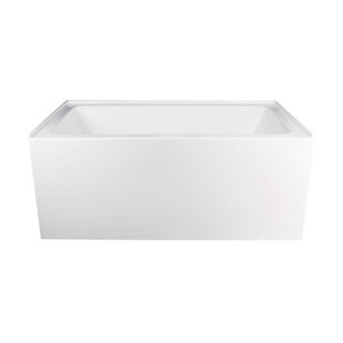 AGUA CANADA Brio 60" L x 32" W Alcove Soaking Acrylic Bathtub with Faucet