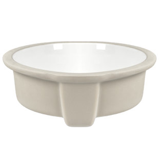 DeerValley 16" x 16" White Ceramic Round Undermount Bathroom Sink with Overflow