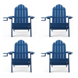 LUE BONA A Set Of 4 Adirondack Chairs, Foldable Poly Adirondack Chairs, Modern Plastic Adirondack Fire Pit Chairs, Suitable For Terraces, Porches, Decks, Swimming Pools, Gardens, And Backyards (Set of 4)