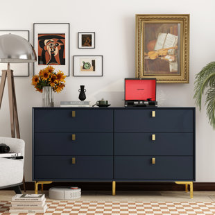 MERCER41 6-Drawer Modern Dresser With Metal Legs