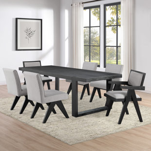 STEVE SILVER FURNITURE Yves 77-95" Table W/ 4 Side Chairs And 2 Arm Chairs
