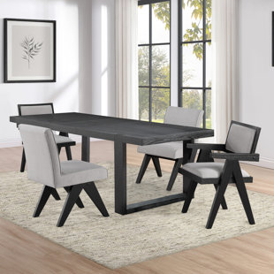 STEVE SILVER FURNITURE Yves 77-95" Table W/ 2 Side Chairs And 2 Arm Chairs