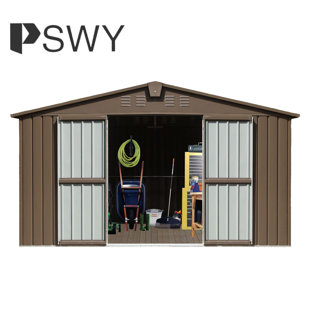 PSWY 10 ft. W x 8 ft. D Metal Storage Shed