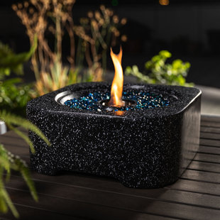 AJ ENJOY Big size Square Concrete Tabletop Fireplace fueled by Bio-ethanol or Gel