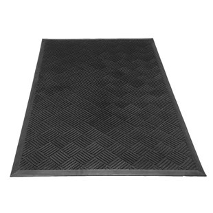 RUBBER-CAL, INC. Rubber-Cal "Dura-Scraper Checkered" Entrance Mat - Black