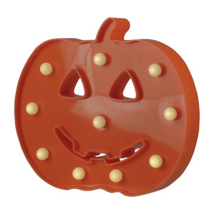NORTHLIGHT SEASONAL 8.5" LED Lighted Orange Jack-O-Lantern Halloween Marquee Sign