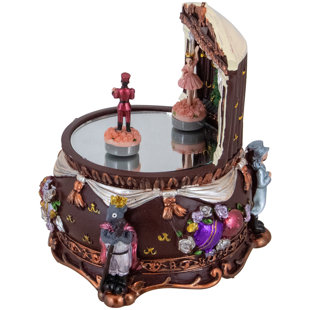 NORTHLIGHT SEASONAL 5.75" Dancing Nutcracker and Ballerina Christmas Music Box