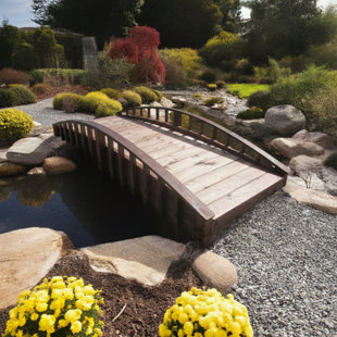 SAMS GAZEBOS Crescent Japanese Garden Bridge 8 ft.