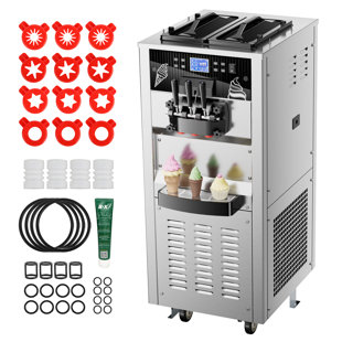 LINKEWODE Commercial Compressor Ice Cream Maker