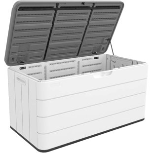 Emperic Design 46'' W 120 Gallons Water Resistant Resin Lockable Deck Box in White