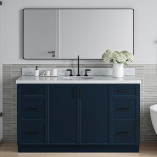 ARIEL BATH ARIEL Kelly 61 Single Sink Bathroom Vanity with Italian Carrara Marble Top