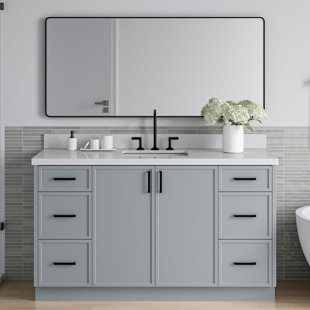 ARIEL BATH ARIEL Kelly 61 Single Sink Bathroom Vanity with Pure Quartz Top