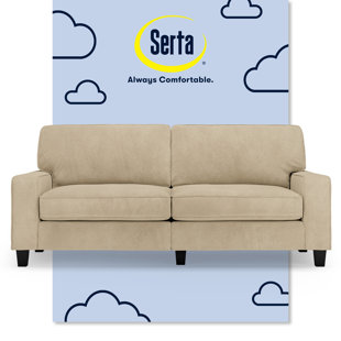 Serta Palisades 78" Track Arm Sofa, Easy Care Fabric, Soft Pillow Back, Pocket Coil Seat Cushions