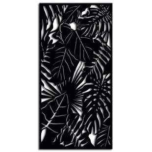 OUTDECO 3'x6' Galvanized Powder Coated Steel Rainforest Decorative Panel