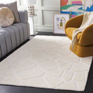 THE TWILLERY CO.® Bigelow Solid Color Hand Tufted Wool Area Rug in Ivory