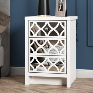 IRIS 3 Drawer Bedside Table With Full Mirror