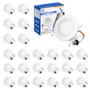 MW LIGHTING 6'' Air-Tight IC Rated LED Retrofit Recessed Lighting Kit,5 Selectable Color Temperature Dimmable (Set of 24)