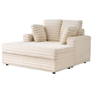 MERCER41 Bahi Upholstered Chaise Lounge, Sofa Bed Indoor With Throw Pillows And Armrests, Plush Chair Bed For Living Room, Sleeper Chair