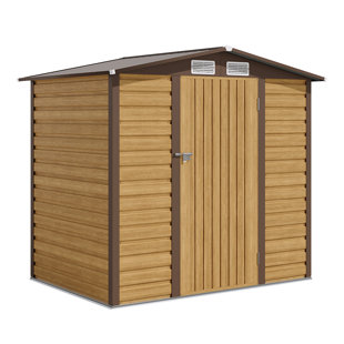 METRO LANE Carah 6 ft. W x 4 ft. D Metal Apex Garden Shed