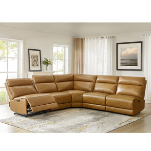 HOKKU DESIGNS Myheir Modern Genuine Leather Power Reclining Sofa With Power Headrest