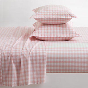 SWEETY PIE INC Washed Cotton Gingham Plaid Fitted Sheet Set Set
