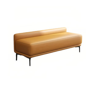 CREATIVE BED END STOOL Genuine Leather Upholstered Bench