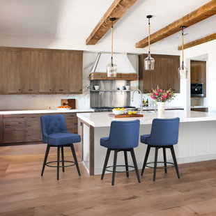 WILDON HOME® Dryver Swivel Upholstered Counter Stool (Set of 3)