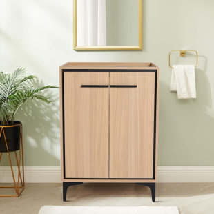 KNLNNY WARE Modern Minimalist 21.03'' Single Bathroom Vanity Base Only with Shelf and Protective Legs for Bathroom