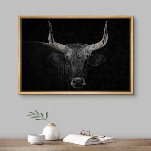 WALL26 " Bull Portrait Cow Head Farmhouse Country Southwest Texas Animals Photography Decor "