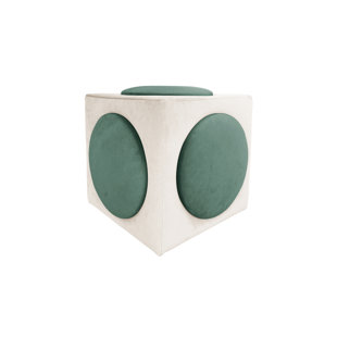 HAPPY BAROK Monocle 42cm Wide Square Solid Colour Footstool Ottoman