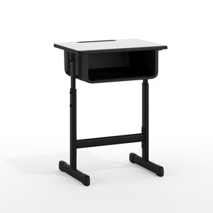 FLASH FURNITURE Goddard Open Front Student Desk with Metal Book Box and Bag Hooks