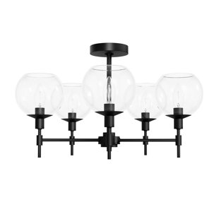 THREE POSTS™ Lomawai 5 - Light Dimmable Modern Linear Chandelier