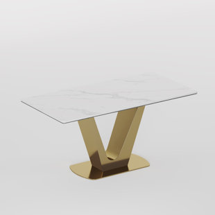 WESTCO FURNITURE Faux Marble Top Metal Base Dining Table