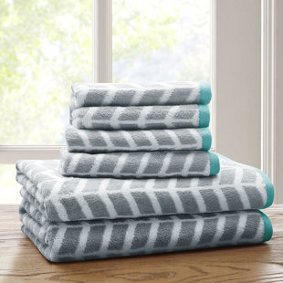 INTELLIGENT DESIGN Lita AZ 6 Piece Cotton Jacquard Towel Set