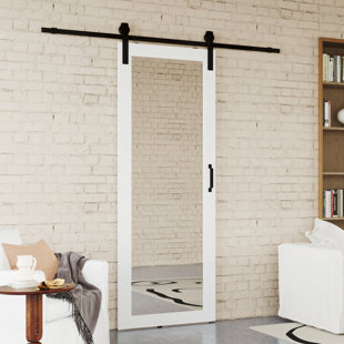 DOOOLI Mirror Surfaced Design - Double Sliding Interior Barn Door With Manufacture Wood Include Hardware