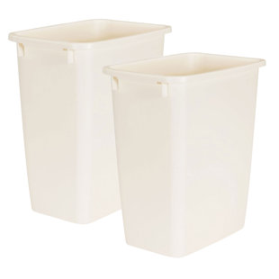 RUBBERMAID COMMERCIAL PRODUCTS Rubbermaid 21-Quart Rectangular Kitchen Wastebasket Trash Can in Bisque (Set of 2)