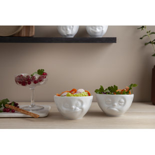 FIFTYEIGHT PRODUCTS US Medium Bowl Set No. 3, Tasty & Snoozy Face