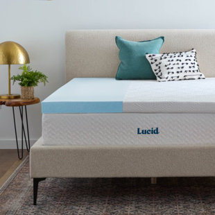 LUCID COMFORT COLLECTION 3" Gel Memory Foam Mattress Topper with Cover