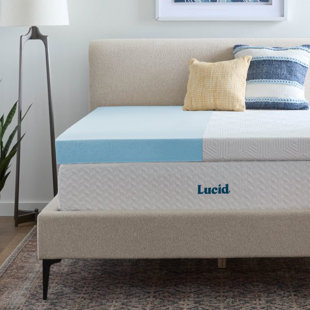 LUCID COMFORT COLLECTION 4" Gel Memory Foam Mattress Topper with Cover